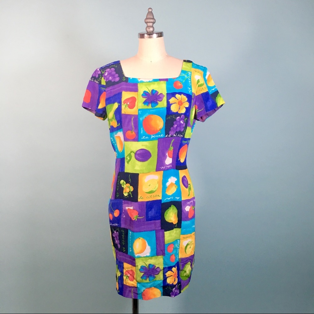 Vintage 1980s Fruit Dress